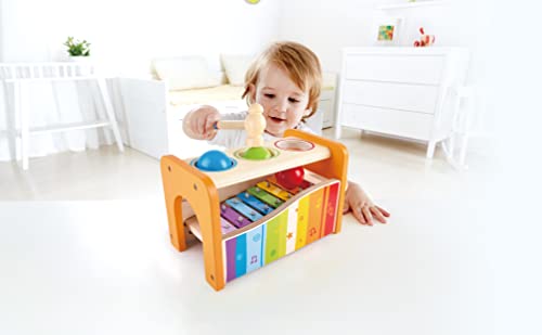 Hape Pound and Tap Bench with Slide Out Xylophone - Award Winning Durable Wooden Musical Pounding Toy for Toddlers