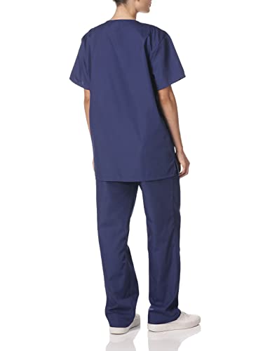 Cherokee Men and Women L Scrubs Set Workwear Originals Top and Pant WW530C, Navy