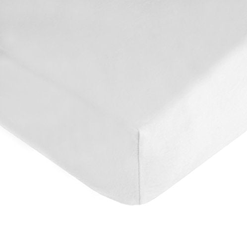 American Baby Company 100% Cotton Jersey Knit Fitted Crib Sheet for Standard Crib and Toddler Mattresses, White, for Boys and Girls, 52x28x9 Inch (Pack of 1)