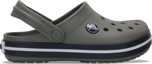 Crocs Unisex-Child Crocband Clogs (Little Kid/Big Kid), Smoke/Navy, 1 Little Kid
