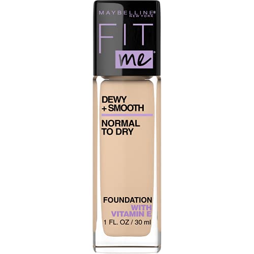 Maybelline Fit Me Dewy + Smooth SPF 18 Liquid Foundation Makeup, Light Beige, 1 Count