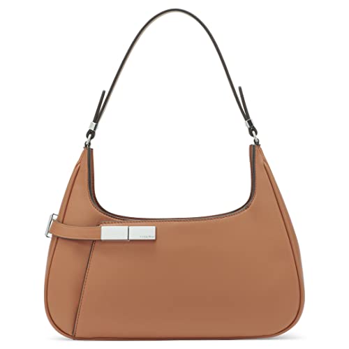 Calvin Klein Jade Top Zip Shoulder Bag, Caramel,One Size