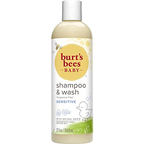 Burt's Bees Baby Shampoo and Wash, Fragrance Free and Tear Free Baby Soap - 12 Ounce Bottle - Pack of 3
