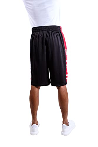 Ultra Game NBA Houston Rockets Mens Mesh Basketball Shorts, Black, Small