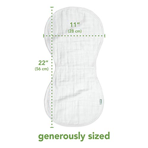 green sprouts Muslin Burp Cloths made from Organic Cotton | 4 absorbent layers protect from sniffles, drips and drools | 100% organic cotton muslin, Super soft and softer with every wash, Machine washable