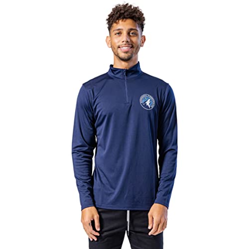 Ultra Game NBA Men's Quarter Zip Long Sleeve Pullover T-Shirt