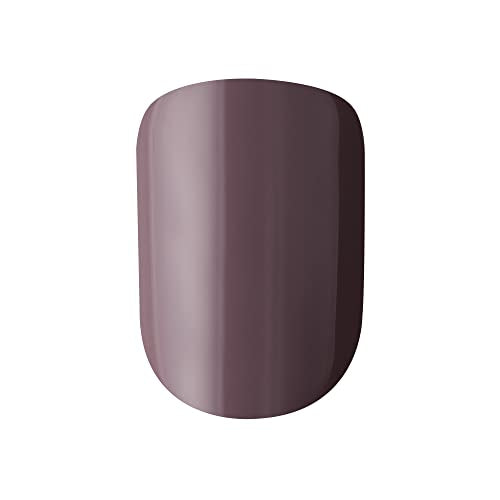 KISS imPRESS Press-On Manicure, Nail Kit, PureFit Technology, Short Press-On Nails, Square, Flawless, Includes Prep Pad, Mini File, Cuticle Stick, and 30 Fake Nails