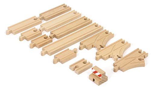 BRIO World - 33394 Starter Track Pack | 13Piece Wooden Train Tracks for Kids Ages 3 and Up