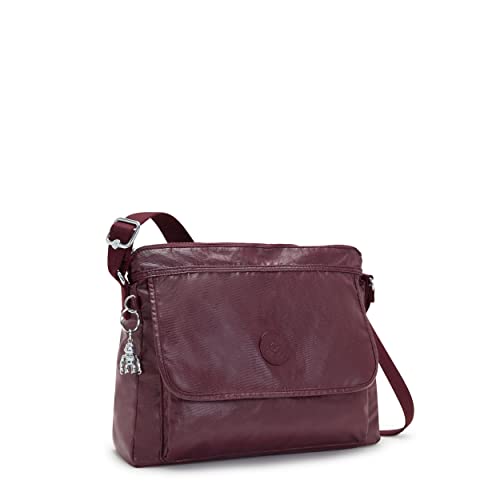 Kipling Women's Aisling Crossbody, Lightweight Everyday Purse, Shoulder Bag, Burgundy Lacq