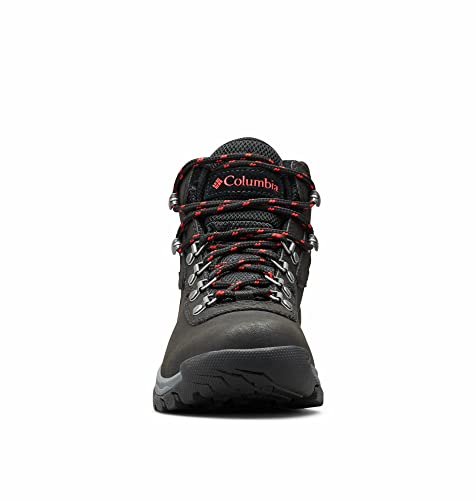 Columbia womens Newton Ridge Plus Waterproof Hiking Boot, Black/Poppy Red, 12 US