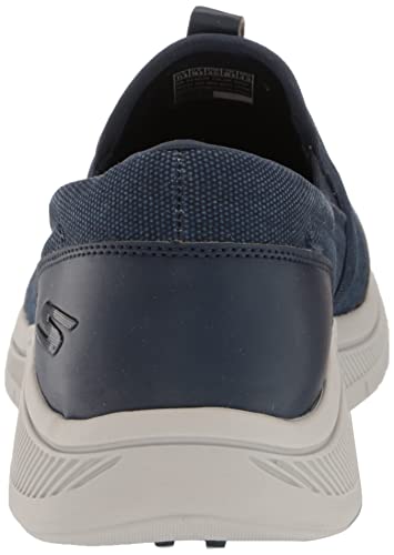 Skechers Men's Go Walk Arch Relaxed Fit Canvas Slip On Golf Shoe Sneaker, Navy/Gray, 8.5