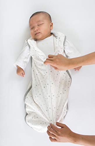 Amazing Baby Microfleece Sleeping Sack, Wearable Blanket with 2-Way Zipper, Use After Swaddle Transition, Playful Dots, Sterling, Medium 6-12 Month