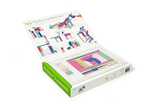24 Piece Tegu Magnetic Wooden Block Set, Blossom, 1-99 years old