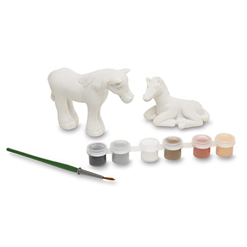Melissa and Doug Created by Me! Horse Figurines Craft Kit (2 Resin Horses, 6 Paints, Paintbrush)