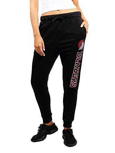 Ultra Game NBA Portland Trail Blazers Womens Jogger Pants Active Basic Fleece Sweatpants , Black, X-Large