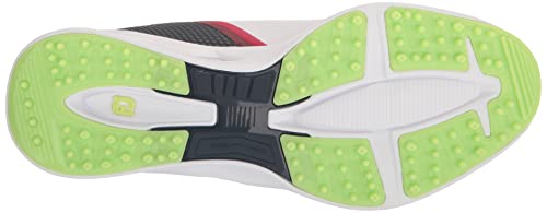 FootJoy Men's FJ Fuel Golf Shoe, White/Navy/Red, 7