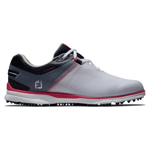 FootJoy Women's Pro|SL Sport Golf Shoe, White/Navy/Pink, 8.5