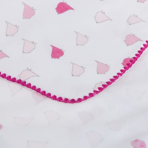 SwaddleDesigns Large Receiving Blanket, Ultimate Swaddle for Baby Boys and Girls, Softest US Cotton Flannel, Best Shower Gift, MADE in USA, Little Chickies Very Berry, Mom’s Choice Winner,SD-404VB
