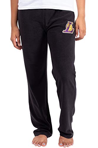Ultra Game NBA Los Angeles Lakers Womens Sleepwear Super Soft Plush Pajama Loungewear Pants, Black, X-Large