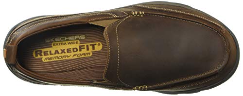Skechers mens Superior Gains Loafer, Dark Brown, 9.5 X-Wide US