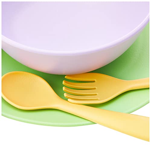 Green Toys Dish Set - 24 Piece Dishwasher Safe Creative Play Toys for Developing Social Skills in Children. Kitchen Toys