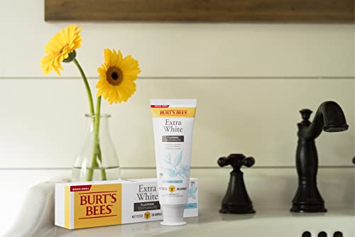 Burt’s Bees Extra White Toothpaste, Fluoride Toothpaste, Natural Flavor, Mountain Mint, 4.7 oz, Pack of 3