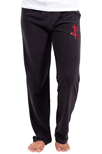 Ultra Game NBA Houston Rockets Womens Sleepwear Super Soft Plush Pajama Loungewear Pants, Black, Large