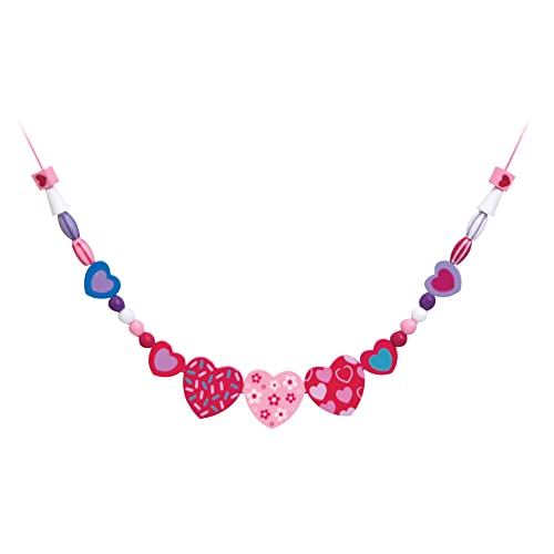 Melissa and Doug Created by Me! Heart Beads Wooden Bead Kit, 120+ Beads and 5 Cords for Jewelry-Making