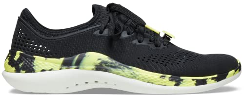 Crocs Men's LiteRide 360 Pacer Sneakers, Black/Citrus, 12 Men