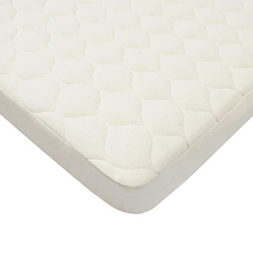 American Baby Company Waterproof Quilted Fitted Portable/Mini Crib pad cover made with Organic Cotton Top Layer, Natural Color