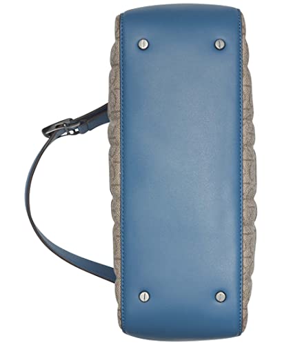 Calvin Klein Frankie Shoulder Bag, Almond/Taupe/Vintage Blue Quilted Grid