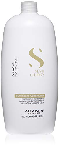 Alfaparf Milano Semi Di Lino Diamond Shine Illuminating Hair Conditioner - Sulfate Free - For Normal Hair - Safe on Color Treated Hair - Paraben and Paraffin Free - Professional Salon Quality