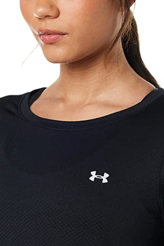 Under Armour Women's HeatGear Armour Long-Sleeve T-Shirt , Black (001)/Metallic Silver , X-Small