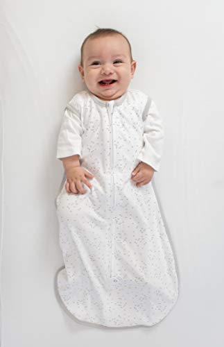Amazing Baby Cotton Sleeping Sack, Wearable Blanket with 2-way Zipper, Sterling Confetti, Medium (6-12 mo)