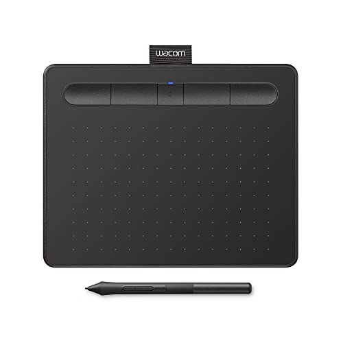 Wacom Intuos Small Bluetooth Graphics Drawing Tablet, 4 Customizable ExpressKeys, Portable for Teachers, Students and Creators, Compatible with Chromebook Mac OS Android and Windows - Black