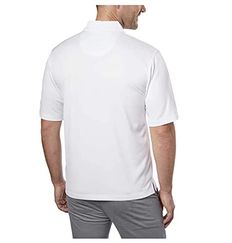 Kirkland Men's Performance Moisture Wicking Polo - 4 Colors and Sizes (X-Large, Grey Blue Stripe)