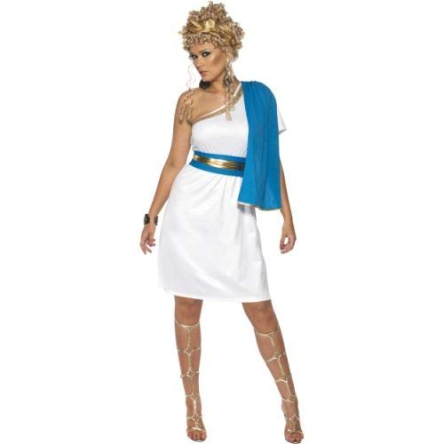 Smiffys Womens Roman Beauty Costume,Blue and White,S - US Size 6-8