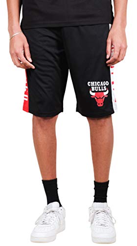 Ultra Game NBA Chicago Bulls Mens Mesh Basketball Shorts, Black, XX-Large