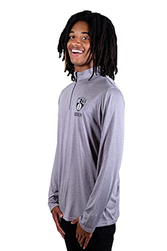 Ultra Game NBA Men's Quarter Zip Long Sleeve Pullover T-Shirt