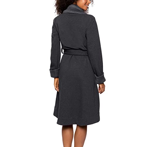 Kirkland Signature Women's Fleece Lined Robe (Medium, Charcoal)