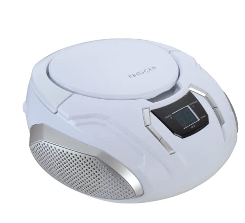 Proscan Elite Portable CD Boombox with AM/FM Radio - White
