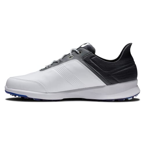 FootJoy Men's Stratos Golf Shoe, White/Charcoal, 10.5