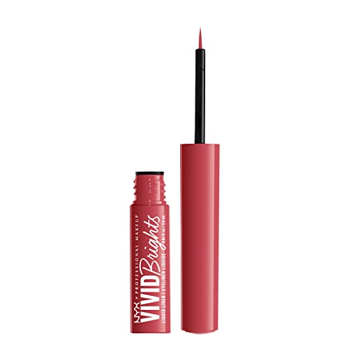NYX PROFESSIONAL MAKEUP Vivid Brights Liquid Liner, Smear-Resistant Eyeliner with Precise Tip - On Red