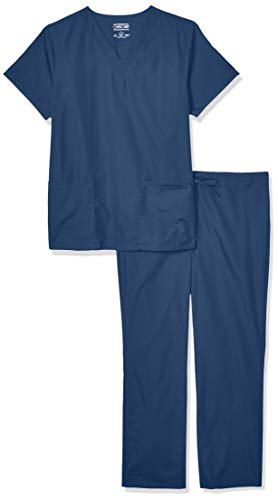 Cherokee Men and Women L Scrubs Set Workwear Originals Top and Pant WW530C, Navy