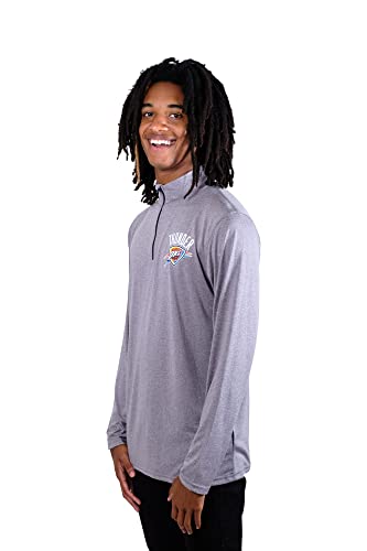 Ultra Game NBA Men's Quarter Zip Long Sleeve Pullover T-Shirt