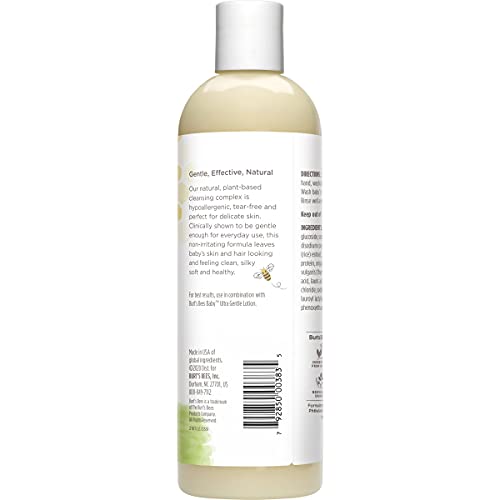 Burt's Bees Baby Shampoo and Wash, Fragrance Free and Tear Free Baby Soap - 12 Ounce Bottle - Pack of 3
