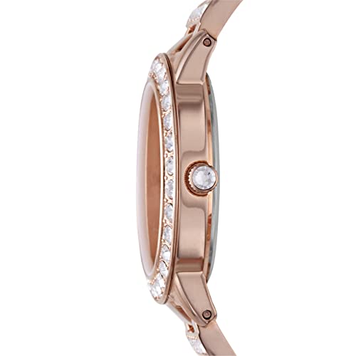 Fossil Women's Jesse Quartz Stainless Steel Three-Hand Watch, Color: Rose Gold Glitz (Model: ES3020)