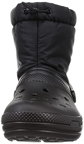 Crocs Unisex Classic Lined Neo Puff Fuzzy Winter Boots Snow, Black/Black, 7 US Women