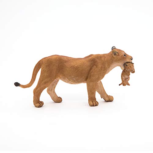 Papo Wild Animal Kingdom Figure, Lioness with Cub, Multicolor (50043)