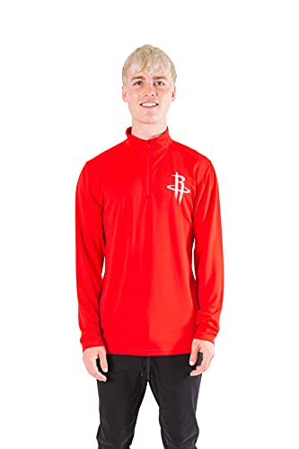 Ultra Game NBA Men's Quarter Zip Long Sleeve Pullover T-Shirt